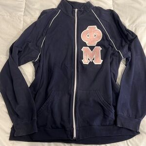 Zip jacket phi mu stitched letters